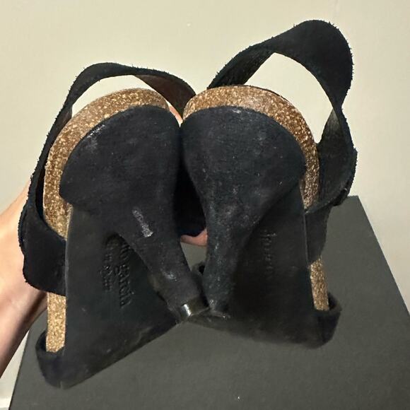 Pedro Garcia Willow Low Heel Sandal in Black Suede Leather Size 37 7 Classic - Picture 10 of 13